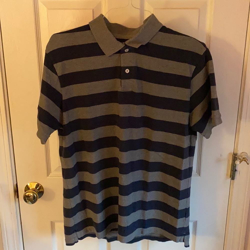 Old Navy Grey and Navy Striped Polo